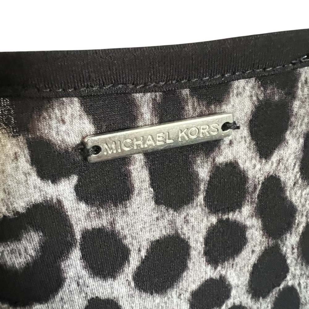Michael Kors Leopard Print Blouse in Black and Cream - Picture 3 of 7